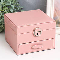 Скринька шкірзам для прикрас "Цукрова вата" 16х16х11,8 см