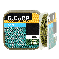 Карповый поводочный материал в оплетке GC G.Carp Coated Braid Soft 20м 15lb Weed Green,4165230