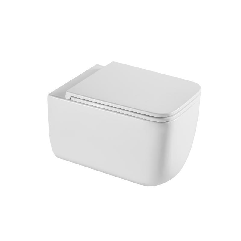 Унітаз підвісний Qtap Gemini безобідковий із сидінням Soft-close QT2533076EUQW, фото 1