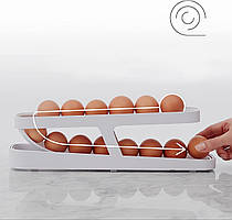 Контейнер-підставка для зберігання яєць, двоярусний органайзер для яєць у холодильник