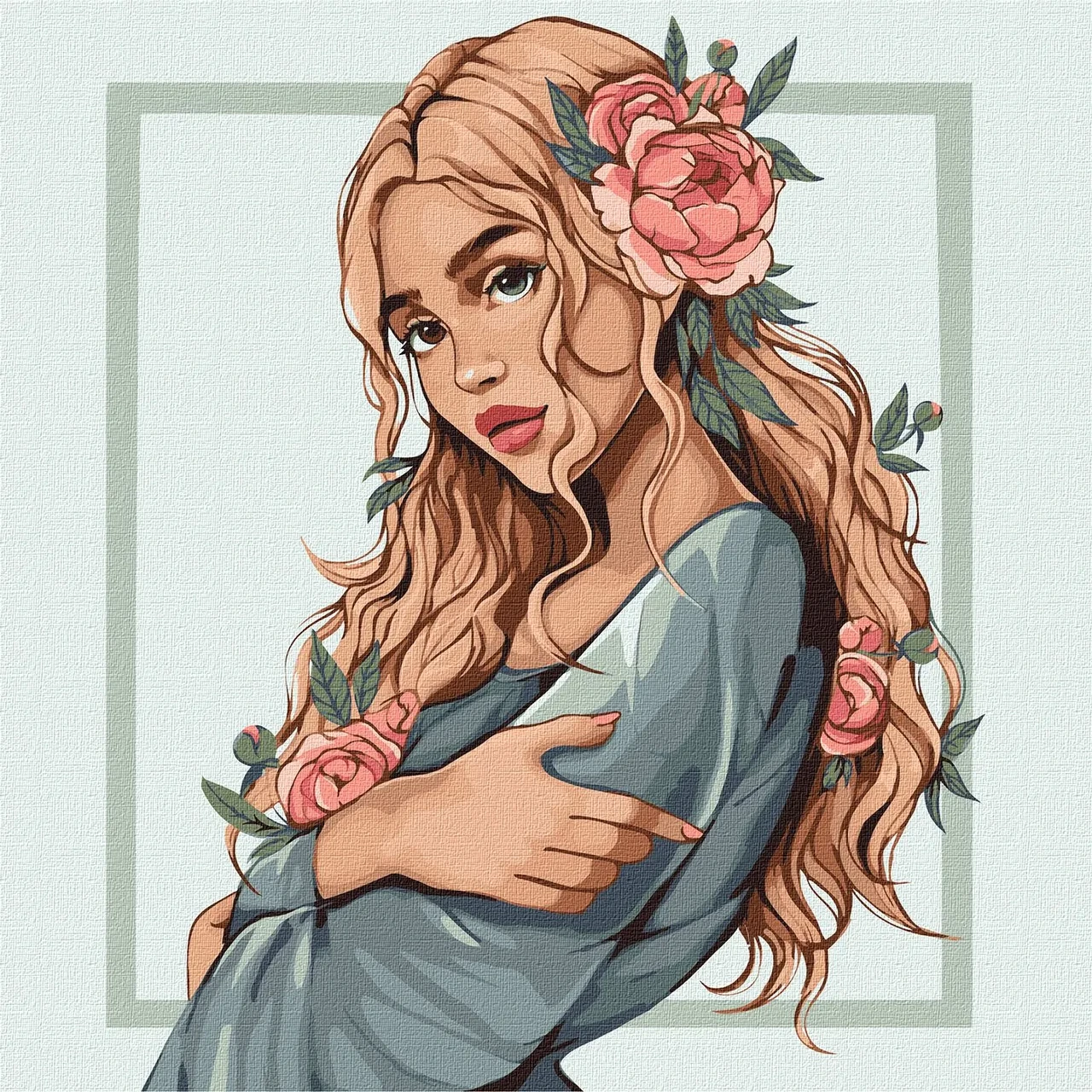 Картина за номерами Ідейка Квітка весни lien_illustration 40х40см, фото 1
