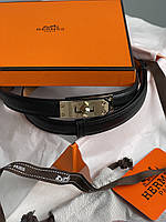 Hermes Kelly 18 Belt Black Leather