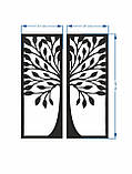 Металеве панно ДІПТИХ ДЕРЕВО (445х534,6х1,2) , картина артметалл, фото 2