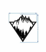 Металеве панно ГОРА (449х449х1,2) , картина артметалл