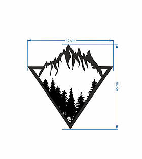 Металеве панно ГОРА (449х449х1,2) , картина артметалл