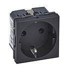 Розетка 2к+З Mosaic із заземленням Чорний [079360L] Legrand