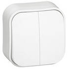 Вимикач 2-клавішний Forix 10А Білий [782402] Legrand