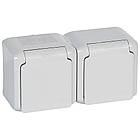 Розетка 2X2К+З Forix зі шторками IP44 Сірий [782394] Legrand