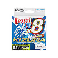 Шнур Owner Kizuna Broad PEx8 135м 0.19 мм 11.9 кг Chartreuse