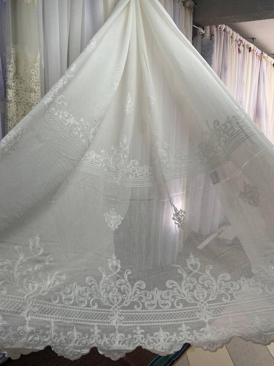 Тюль льон заввишки 2,8 м. айворі