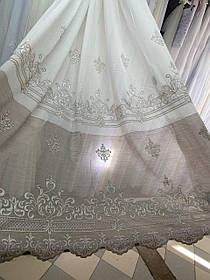 Тюль льон заввишки 2,8 м. бежевий