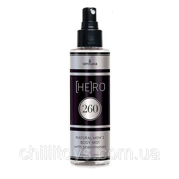Чоловічий спрей-міст для тіла із феромонами Sensuva HE(RO) 260 Пройняті Body Mist for Him