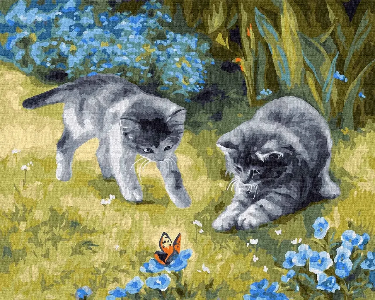 Картина за номерами 'Котики у саду' 40х50 КНО4252