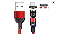 Магнитный черный кабель USB Type-C Красный 1 метр