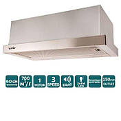 Витяжка кухонна телескопічна 60 см неіржавка Ventolux GARDA 60 INOX (700) LED, фото 3