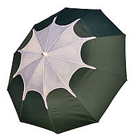 Якісний пляжний зонт 2,0 м з клапаном від вітру, 10 спиць, чохол, щільна тканина + БУР у подарунок! Зелений