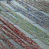 Стразовий ланцюжок срібний камінь (чорний, сірий і прозорий) 2.3 мм, фото 2