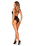 Бодістокінг з вирізами Obsessive B138 teddy S/M/L, black, з доступом SO7685, фото 7