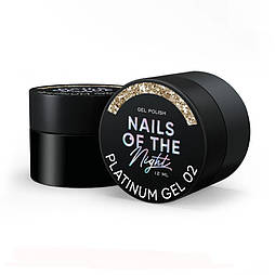 NAILSOFTHENIGHT Platinum gel 02 — золотий гель лак з металевою поталью,12 мл