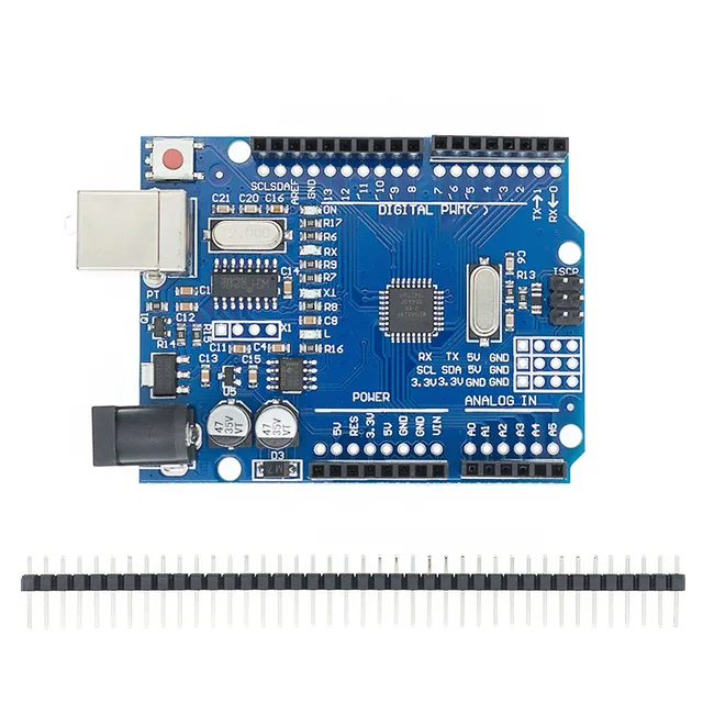 Arduino UNO R3, ATmega328P, CH340G, MicroUSB