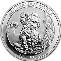 Серебряная монета Коала (Австралия) 2017, 1 унция 9999 пробы