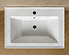 Тумба ЮВВІС для ванної кімнати 55 см біла підвісна ЕЛЬБА з умивальником ТРІО, фото 6