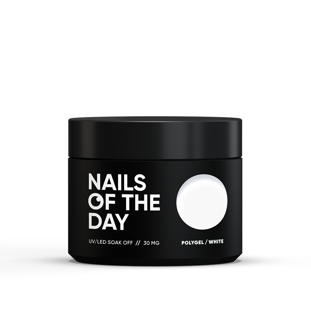NAILSOFTHEDAY Polygel white — Полігель білий дрібнозернистий, 30 мл