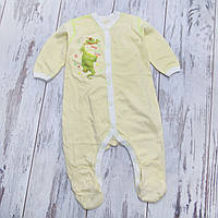 74 5-7 міс котоновий трикотажний натільний чоловічок на кнопках для новонароджених хлопчика дівчинки з куліра 7103 ЖЛТ