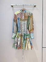Платье Zimmermann в нежном цвете с длинными рукавами-фонариками, коллекция 2024
