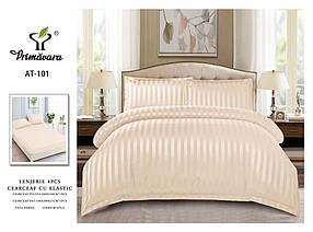Євро комплект постільної білизни Primavara- слонова кістка