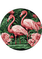 Картина по номерам Идейка Фламинго в цветах d39см KHO-R1005