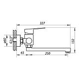 Змішувач настінний для кухні WEZER EKO12-01, нержавіюча сталь, фото 4