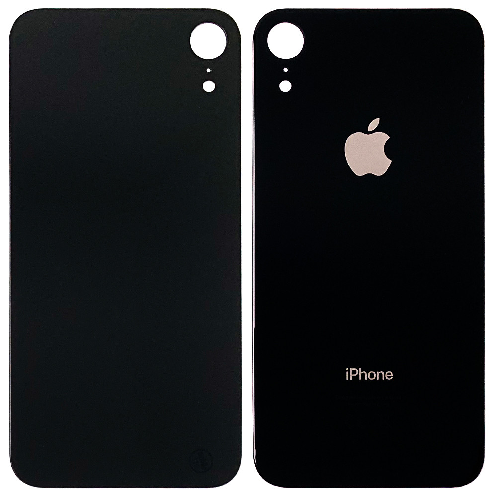 Задня кришка Apple iPhone XR чорна — аналог із великим отвором