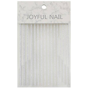 Гнучка стрічка для нігтів Joyful Nail світловідбиваюча, колір срібло