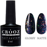 Гель-лак CROOZ Cat Eye Mercury 04 синий с поталью, 8 мл