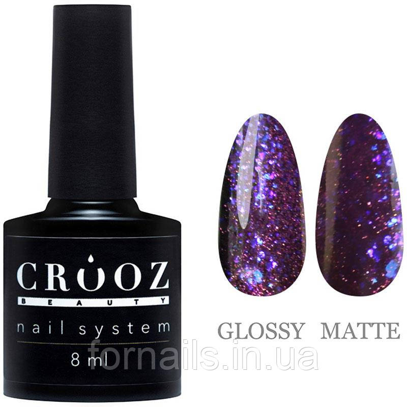 Гель-лак CROOZ Cat Eye Mercury 05 рожево-фіолетовий з поталлю, 8 мл