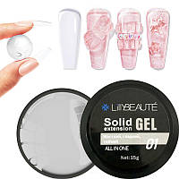 Твердий гель Lilly Beaute Solid Gel №01 прозорий, 15 г