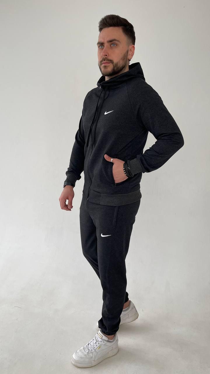 Чоловічий спортивний костюм Nike сірий весняний осінній на блискавці Толстовка + Штани Найк