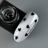 NAILSOFTHEDAY Kupidon top 03 - фінішне покриття для нігтів з глибокими чорними сердечками, без липкого шару, 10 мл, фото 3