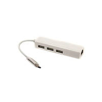 Концентратор USB 3.1 Type-C to 3 port USB 2.0 + Ethernet PowerPlant (CA910397) мрія(М.Я)