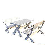 Дерев'яний садовий комплект  200 см (Стіл та 2 Лавки) "Колект", фото 2