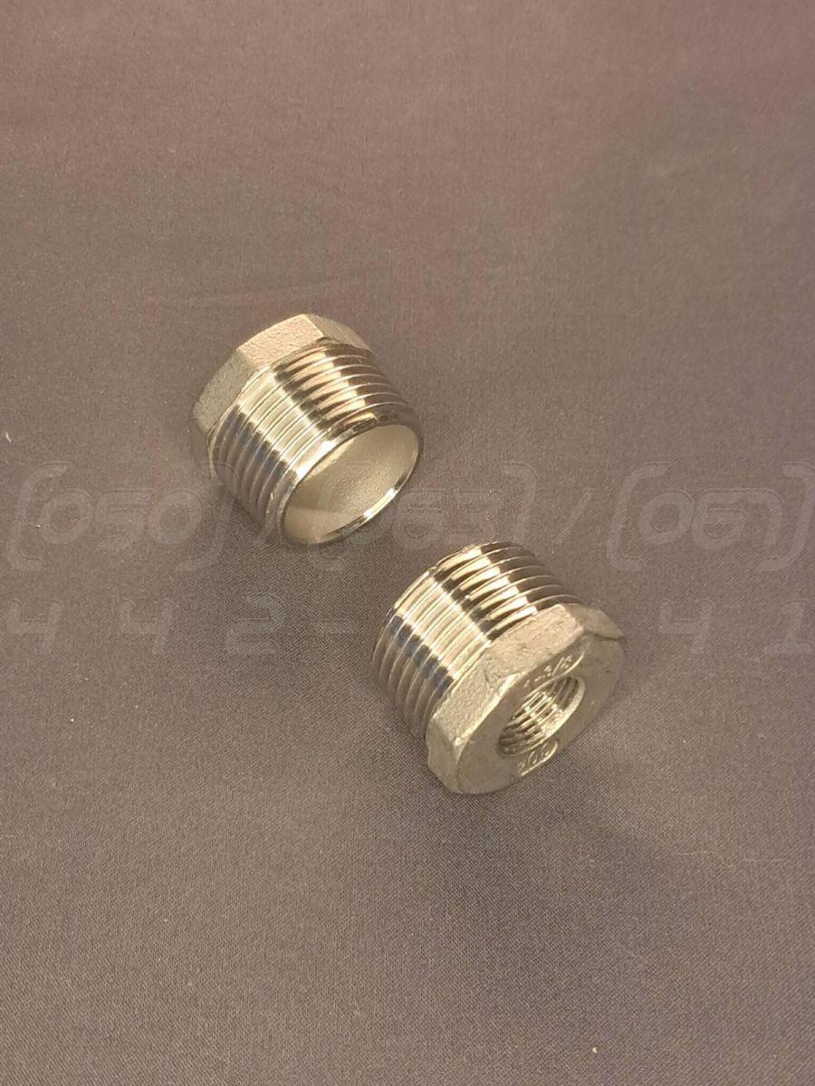 Футорка нержавіюча перехідна Ду25х10 (1"x3/8") н/ж сталь AISI304, Class 150, різьба BSPP, лита, фото 1