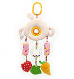 Підвіска м'яка Зайчик 38 см, з прорезывателем, брязкальцем, пискавкою, "музикою вітру", фото 3