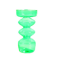 Ваза для квітів REMY-DEСOR скляна декоративна ваза Стелла зеленого кольору висота 14 см для декору будинку