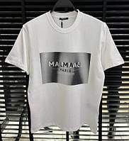 Balmain люксовая белая футболка мужская коттон брендовая модная стильная молодежная Бальман 004