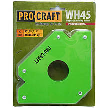 Магнітний кутник для зварювання Procraft WH45 Підтримує кути 45° 90° 135° Сила зчеплення 45 кг, фото 3