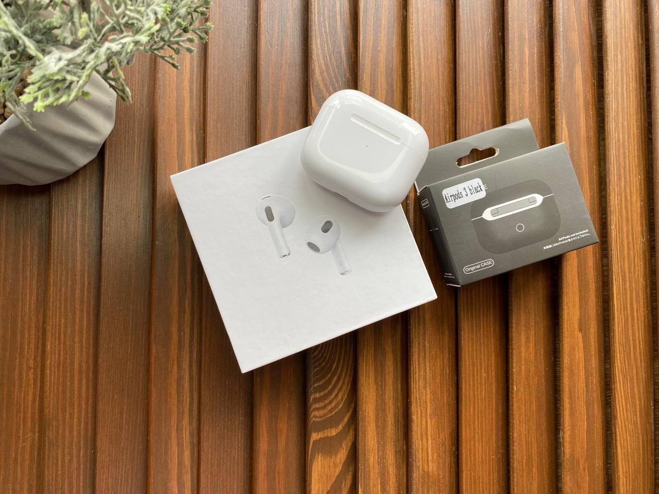 Навушники AirPods 3 iOS 17 без помилки Bluetooth White бездротові для Apple + гарантія та чохол у подарунок! - фото 7 - id-p2092255755