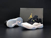 Мужские демисезонные очень легкие кроссовки Nike Air Jordan 11 cmft , черно белые качественные