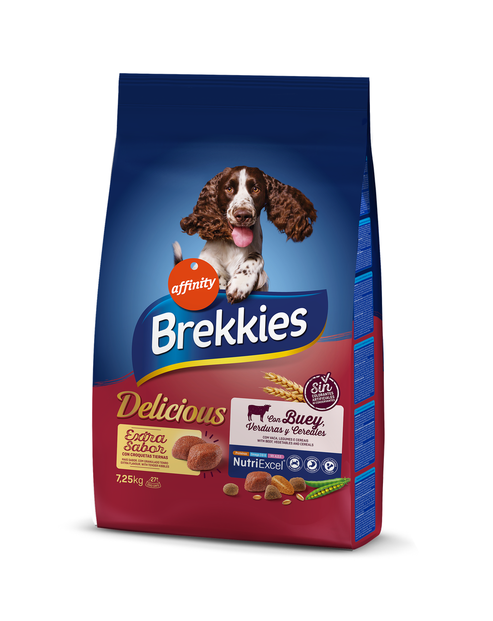 Сухий корм для дорослих собак усіх порід Brekkies (Брекіс) Dog Delice Meat з яловичиною 7.25 кг, фото 1