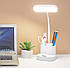 Гнучка настільна лампа з органайзером для ручок DIGAD, розумна сенсорна настільна Led-лампа на акумуляторі, фото 4